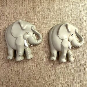 Vintage Home Interiors Wall Hanging Elephant Burwood 3354-5 Elephant Pair